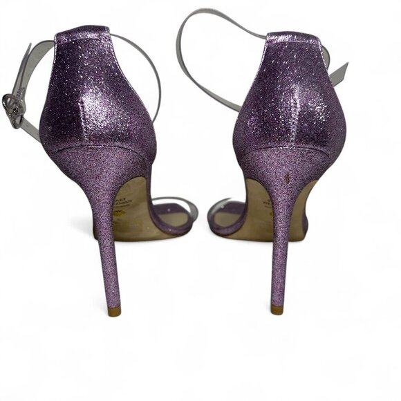 Stuart Weitzman Glitter Lilac High Heel PVC Sandal sz 8 NWOT - Picture 7 of 13